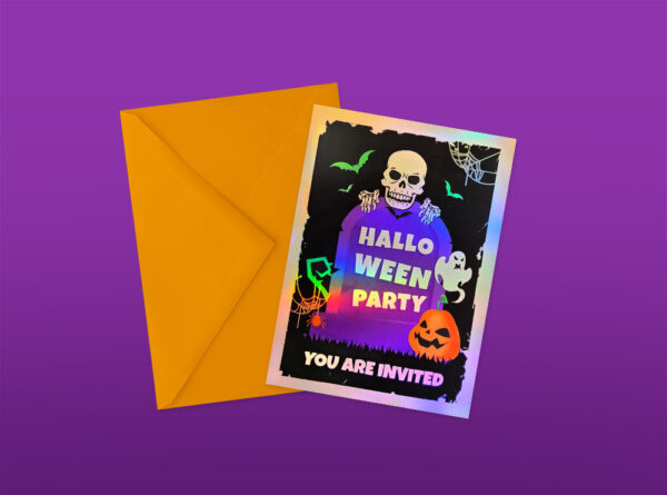 Spooky Rainbow Holographic - Halloween Invitations